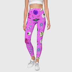 Леггинсы женские Halloween pink, цвет: 3D-принт — фото 2