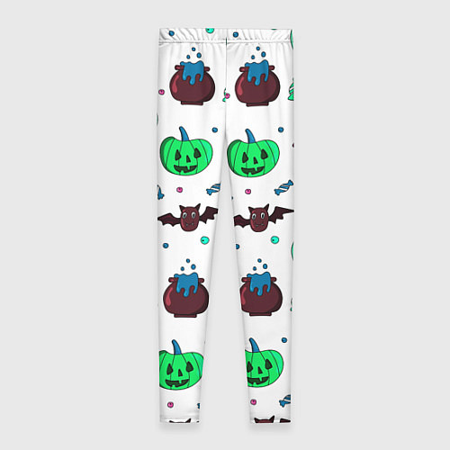 Женские легинсы Halloween light green pumpkin - паттерн / 3D-принт – фото 2