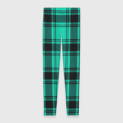 Леггинсы женские Checkered turquoise, цвет: 3D-принт