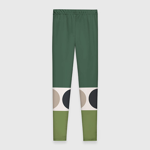 Женские легинсы Луна Малевича сосновый зеленый / 3D-принт – фото 2