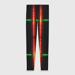 Женские легинсы Color black green red lines