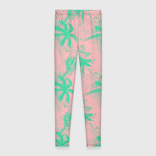 Женские легинсы Palm turquoise pink / 3D-принт – фото 2