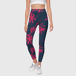 Леггинсы женские Palm pink black, цвет: 3D-принт — фото 2
