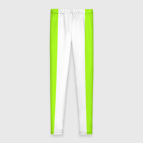 Женские легинсы Color light green white stripes / 3D-принт – фото 2