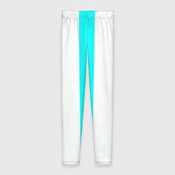 Женские легинсы Color light blue white lines