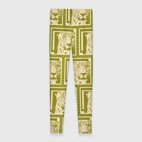 Женские легинсы Леопард в оливковом / 3D-принт – фото 2