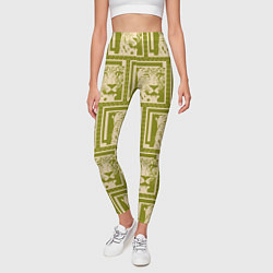 Леггинсы женские Леопард в оливковом, цвет: 3D-принт — фото 2