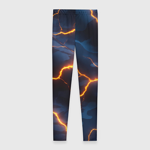 Женские легинсы Молния на камуфляжной текстуре / 3D-принт – фото 2