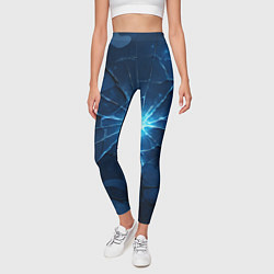 Леггинсы женские Синий камуфляж со вспышками, цвет: 3D-принт — фото 2