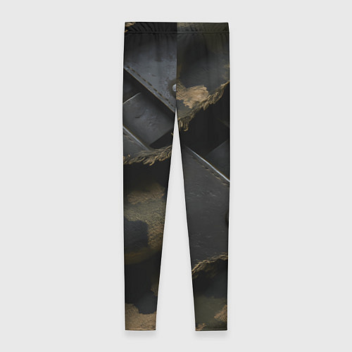 Женские легинсы Порванная камуфляжная ткань с металлом / 3D-принт – фото 2