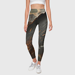 Леггинсы женские Искры метала под камуфляжем, цвет: 3D-принт — фото 2