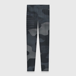 Леггинсы женские Текстура - камуфляжная синяя ткань, цвет: 3D-принт