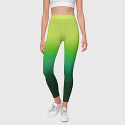 Леггинсы женские Градиент укропное зеленое омбре, цвет: 3D-принт — фото 2