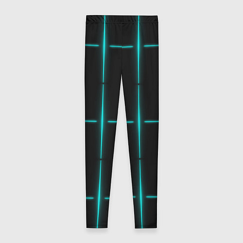 Женские легинсы Color black blue stripes / 3D-принт – фото 2