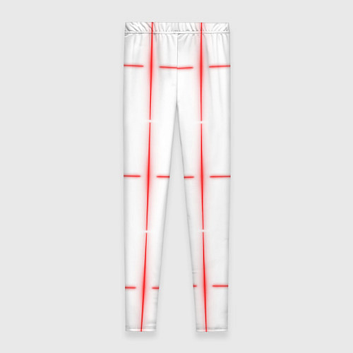 Женские легинсы Color white red stripes / 3D-принт – фото 2