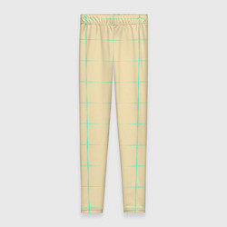 Леггинсы женские Color beige green crosses, цвет: 3D-принт