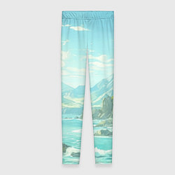 Леггинсы женские Художественный берег со скалами, цвет: 3D-принт