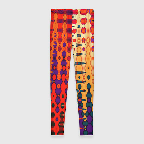 Женские легинсы Красно-жёлтый абстракция / 3D-принт – фото 2