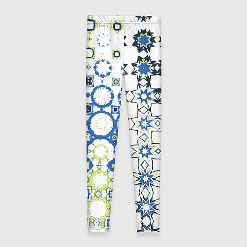 Женские легинсы Сине-зеленая абстракция / 3D-принт – фото 2