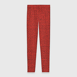 Леггинсы женские Мешковина красная имитация, цвет: 3D-принт