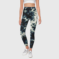Леггинсы женские Чёрно-синий разряд абстракция, цвет: 3D-принт — фото 2