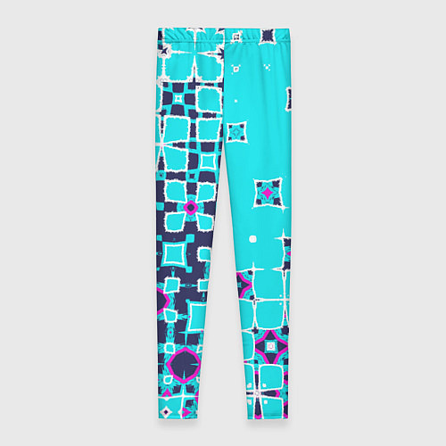 Женские легинсы Геометрическая метаморфоза на бирюзе / 3D-принт – фото 2