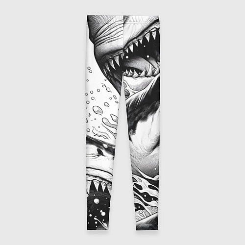 Женские легинсы Белая акула - стая / 3D-принт – фото 2
