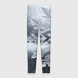 Женские легинсы Снежинка на черно белое