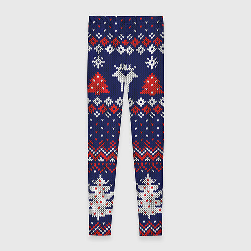 Женские легинсы Новогодний вязаный паттерн / 3D-принт – фото 2