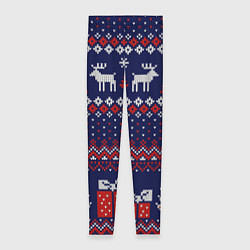 Женские легинсы Новогодний вязаный паттерн