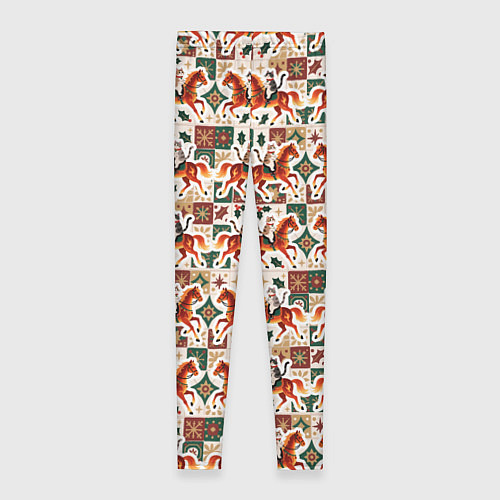 Женские легинсы Винтажные коты всадники на лошади / 3D-принт – фото 2