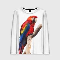 Лонгслив женский Яркий попугай, цвет: 3D-принт