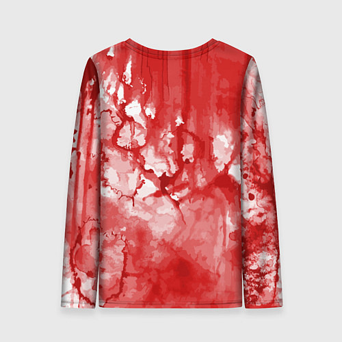 Женский лонгслив Кровь акварельная на Хеллоуин / 3D-принт – фото 2