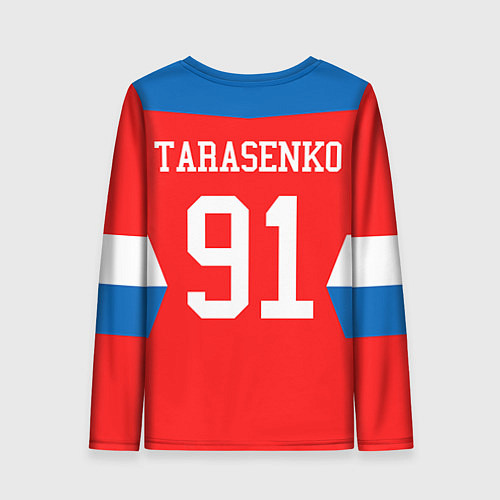 Женский лонгслив Сборная РФ: #91 TARASENKO / 3D-принт – фото 2