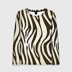 Лонгслив женский Шкура зебры, цвет: 3D-принт