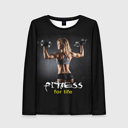 Лонгслив женский Fitness for life, цвет: 3D-принт