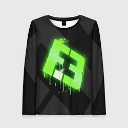 Лонгслив женский Flipsid3: Black collection, цвет: 3D-принт