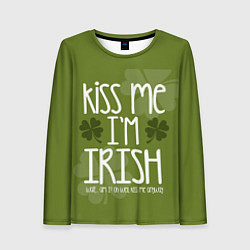 Лонгслив женский Kiss me - Im Irish, цвет: 3D-принт