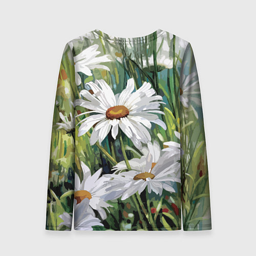 Женский лонгслив Ромашки / 3D-принт – фото 2