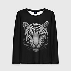 Лонгслив женский Серый тигр, цвет: 3D-принт