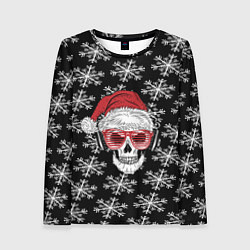 Женский лонгслив Santa Skull хипстер