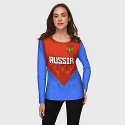 Лонгслив женский Russia Red & Blue, цвет: 3D-принт — фото 2