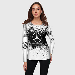 Лонгслив женский Mercedes-Benz: Black Spray, цвет: 3D-принт — фото 2