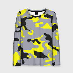 Женский лонгслив Yellow & Grey Camouflage