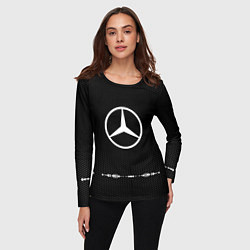 Лонгслив женский Mercedes: Black Abstract, цвет: 3D-принт — фото 2