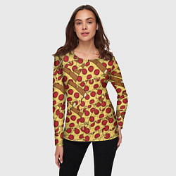 Лонгслив женский Любитель пиццы, цвет: 3D-принт — фото 2