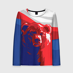 Лонгслив женский Российский медведь, цвет: 3D-принт