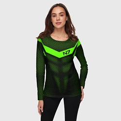 Лонгслив женский N7: Green Armor, цвет: 3D-принт — фото 2