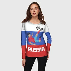 Лонгслив женский Russia Footballer, цвет: 3D-принт — фото 2