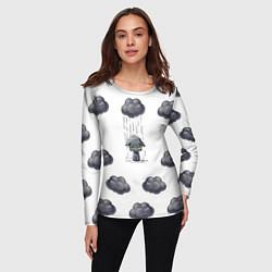 Лонгслив женский Грустный котик, цвет: 3D-принт — фото 2